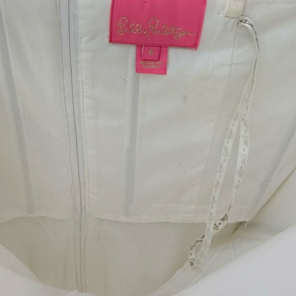 Lilly Pulitzer White Strapless Lace Dress Size 6 - Picture 9 of 12